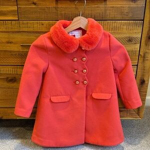 Janie & Jack Kids Vibrant Red Pea Coat